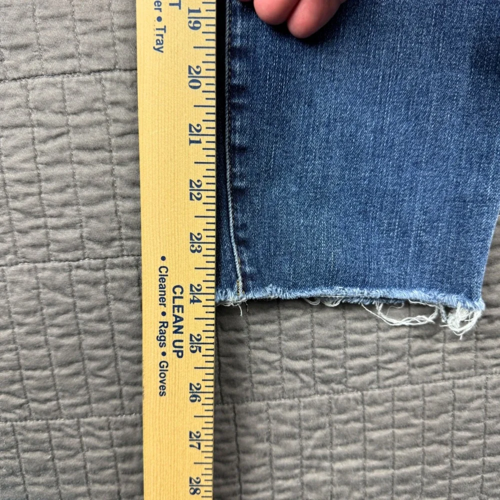 J Crew Vintage Slim Straight Jeans Medium Wash Raw Hem 27P Petite High Rise